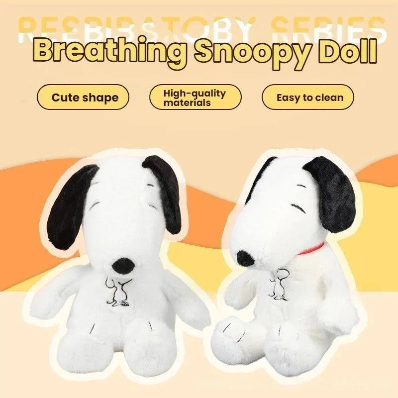 2025 Glowing Breathing Snoopy Plush Toy Baby Sleep Aid Cute Calming Stuffed Animal Kids Bedtime Gift
